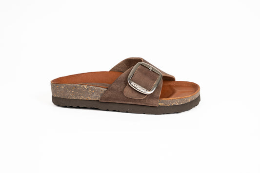 Clover: Sandalia Kiko's una hebilla chocolate